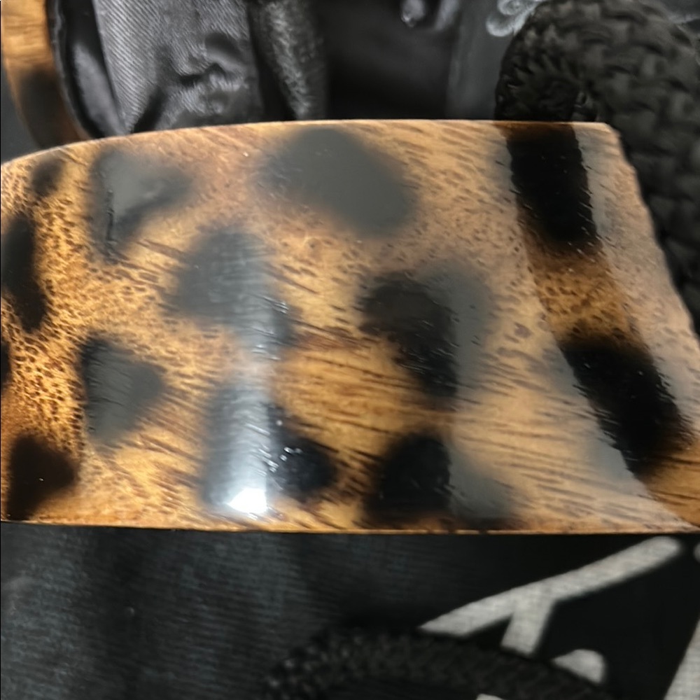 Timmy Woods Brown and Gold Clutch with Leopard Print - Picture 6 of 11